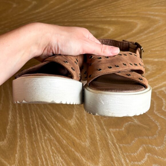 ROAN by Bed Stu Size 8.5 Brown Leather HALI Flat Sandal Preppy Summer - Picture 7 of 8